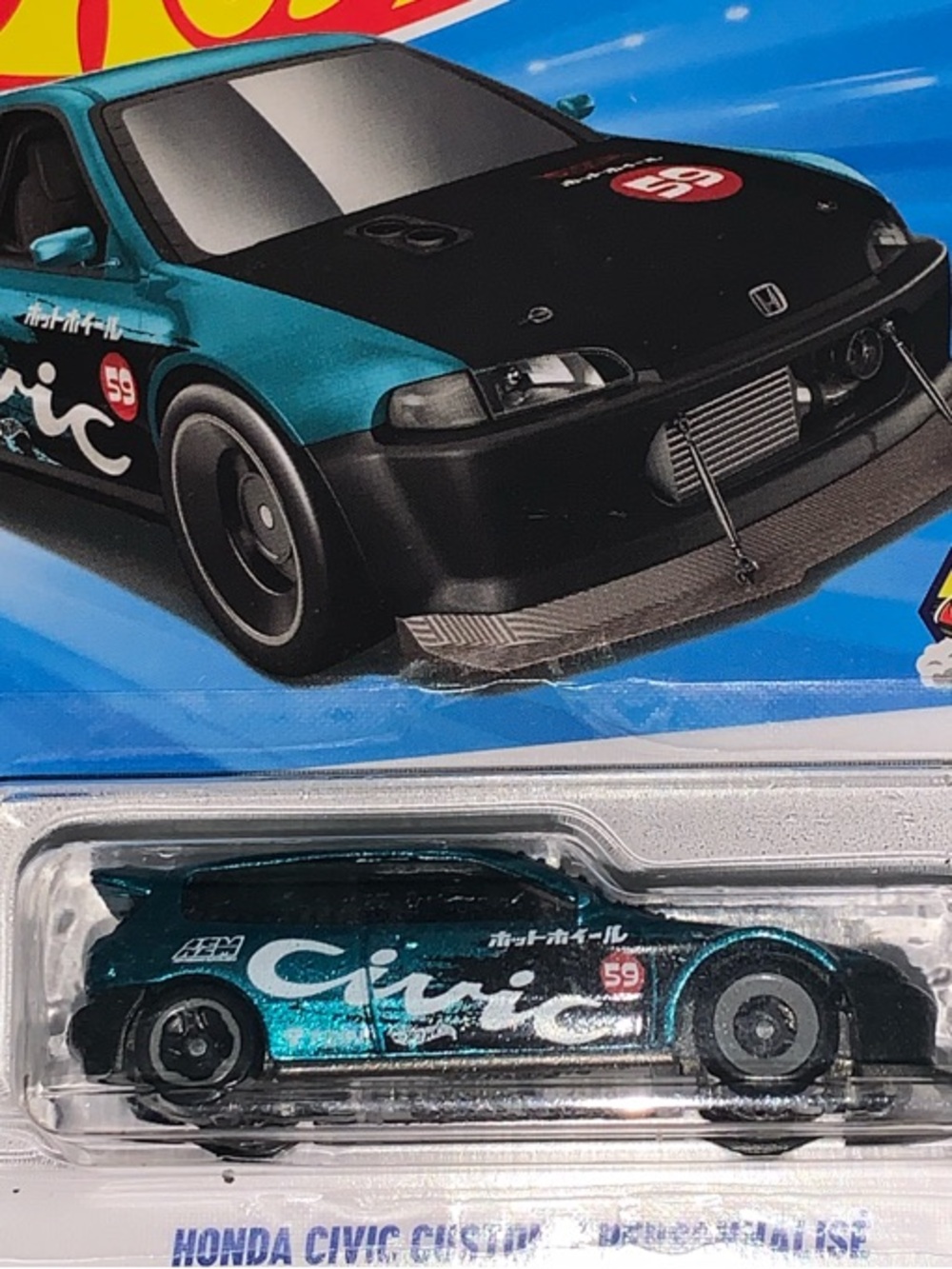 Hot Wheels Honda Civic Custom - Teal and Black